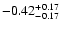 $\rm -0.42^{+ 0.17 }_{- 0.17 }$