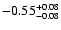 $\rm -0.55^{+ 0.08 }_{- 0.08 }$