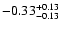 $\rm -0.33^{+ 0.13 }_{- 0.13 }$