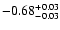 $\rm -0.68^{+ 0.03 }_{- 0.03 }$