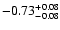 $\rm -0.73^{+ 0.08 }_{- 0.08 }$