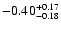 $\rm -0.40^{+ 0.17 }_{- 0.18 }$