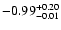 $\rm -0.99^{+ 0.20 }_{- 0.01 }$