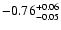 $\rm -0.76^{+ 0.06 }_{- 0.05 }$