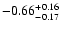 $\rm -0.66^{+ 0.16 }_{- 0.17 }$