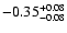 $\rm -0.35^{+ 0.08 }_{- 0.08 }$