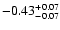 $\rm -0.43^{+ 0.07 }_{- 0.07 }$