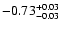 $\rm -0.73^{+ 0.03 }_{- 0.03 }$