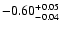 $\rm -0.60^{+ 0.05 }_{- 0.04 }$