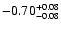 $\rm -0.70^{+ 0.08 }_{- 0.08 }$