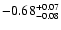 $\rm -0.68^{+ 0.07 }_{- 0.08 }$