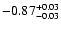 $\rm -0.87^{+ 0.03 }_{- 0.03 }$