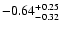 $\rm -0.64^{+ 0.25 }_{- 0.32 }$