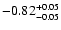$\rm -0.82^{+ 0.05 }_{- 0.05 }$