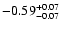 $\rm -0.59^{+ 0.07 }_{- 0.07 }$