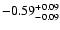$\rm -0.59^{+ 0.09 }_{- 0.09 }$