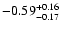 $\rm -0.59^{+ 0.16 }_{- 0.17 }$