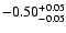 $\rm -0.50^{+ 0.05 }_{- 0.05 }$