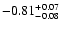 $\rm -0.81^{+ 0.07 }_{- 0.08 }$