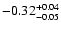 $\rm -0.32^{+ 0.04 }_{- 0.05 }$