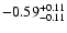$\rm -0.59^{+ 0.11 }_{- 0.11 }$