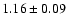 $ 1.16 \pm 0.09 $