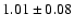 $ 1.01 \pm 0.08 $
