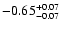 $\rm -0.65^{+ 0.07 }_{- 0.07 }$