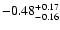 $\rm -0.48^{+ 0.17 }_{- 0.16 }$