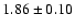 $ 1.86 \pm 0.10 $