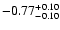 $\rm -0.77^{+ 0.10 }_{- 0.10 }$