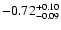 $\rm -0.72^{+ 0.10 }_{- 0.09 }$