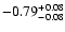 $\rm -0.79^{+ 0.08 }_{- 0.08 }$