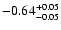 $\rm -0.64^{+ 0.05 }_{- 0.05 }$