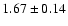 $ 1.67 \pm 0.14 $