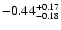 $\rm -0.44^{+ 0.17 }_{- 0.18 }$