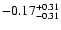 $\rm -0.17^{+ 0.31 }_{- 0.31 }$