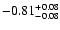 $\rm -0.81^{+ 0.08 }_{- 0.08 }$
