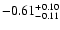 $\rm -0.61^{+ 0.10 }_{- 0.11 }$