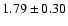$ 1.79 \pm 0.30 $