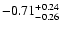 $\rm -0.71^{+ 0.24 }_{- 0.26 }$