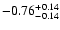 $\rm -0.76^{+ 0.14 }_{- 0.14 }$