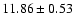 $ 11.86 \pm 0.53 $