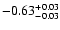 $\rm -0.63^{+ 0.03 }_{- 0.03 }$