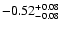 $\rm -0.52^{+ 0.08 }_{- 0.08 }$