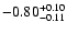 $\rm -0.80^{+ 0.10 }_{- 0.11 }$