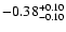 $\rm -0.38^{+ 0.10 }_{- 0.10 }$