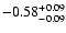 $\rm -0.58^{+ 0.09 }_{- 0.09 }$