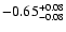 $\rm -0.65^{+ 0.08 }_{- 0.08 }$