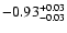 $\rm -0.93^{+ 0.03 }_{- 0.03 }$